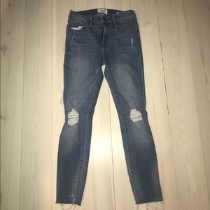 Frame Le High Skinny Distressed Jeans - Size 27